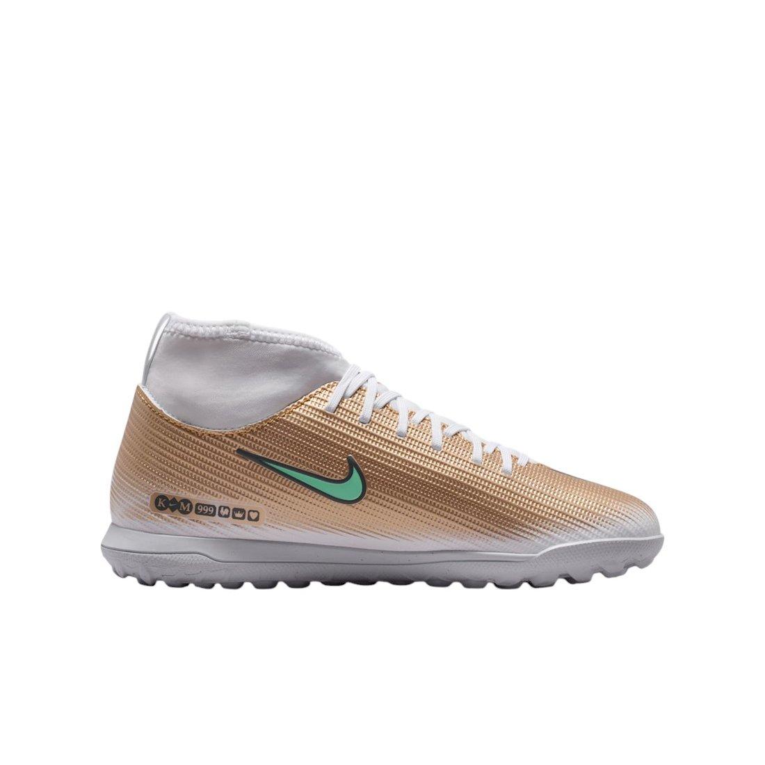 Nike Mercurial Superfly 11 Club Turf "Metallic Gold/Green Glow" Grade School Kids' Soccer Shoe - GOLD/GREEN